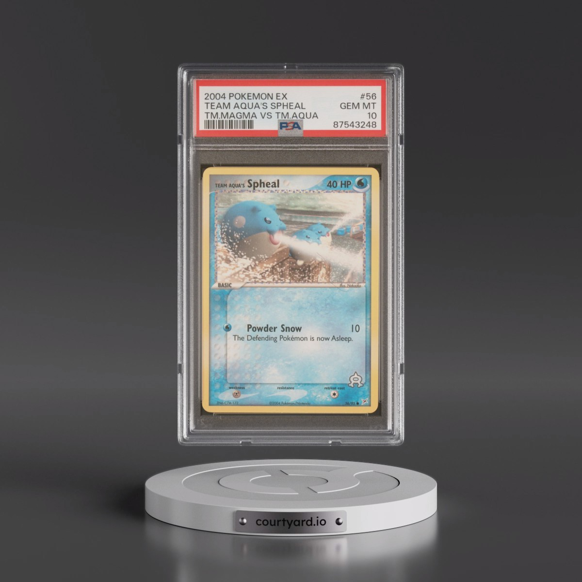 2004 Pokémon EX Team Magma VS Team Aqua #56 Team Aqua's Spheal (PSA 10 GEM MINT)