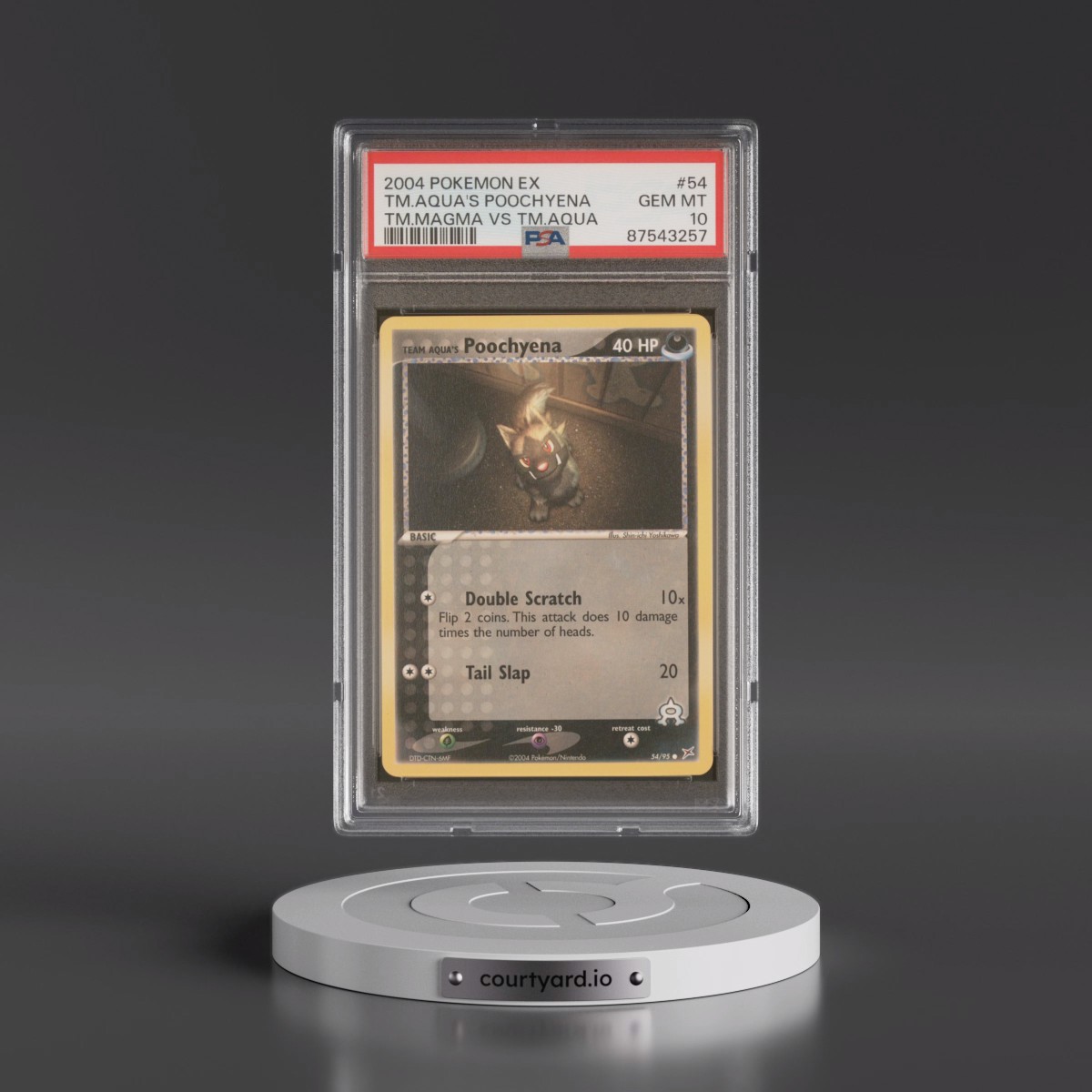 2004 Pokémon EX Team Magma VS Team Aqua #54 Team Aqua's Poochyena (PSA 10 GEM MINT)