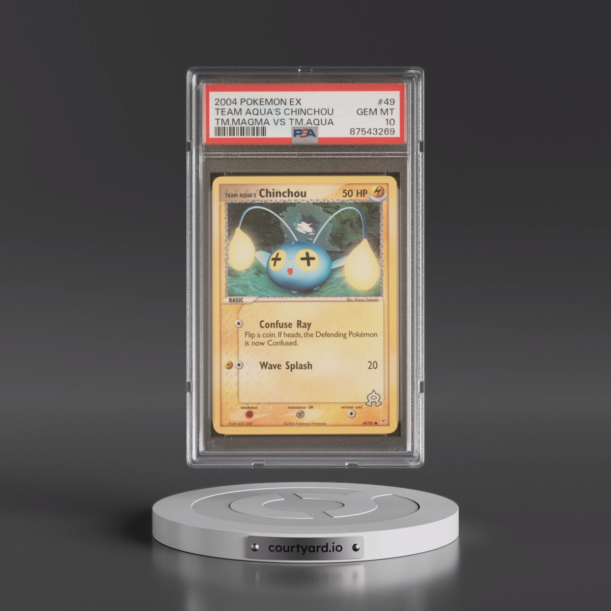2004 Pokémon EX Team Magma VS Team Aqua #49 Team Aqua's Chinchou (PSA 10 GEM MINT)
