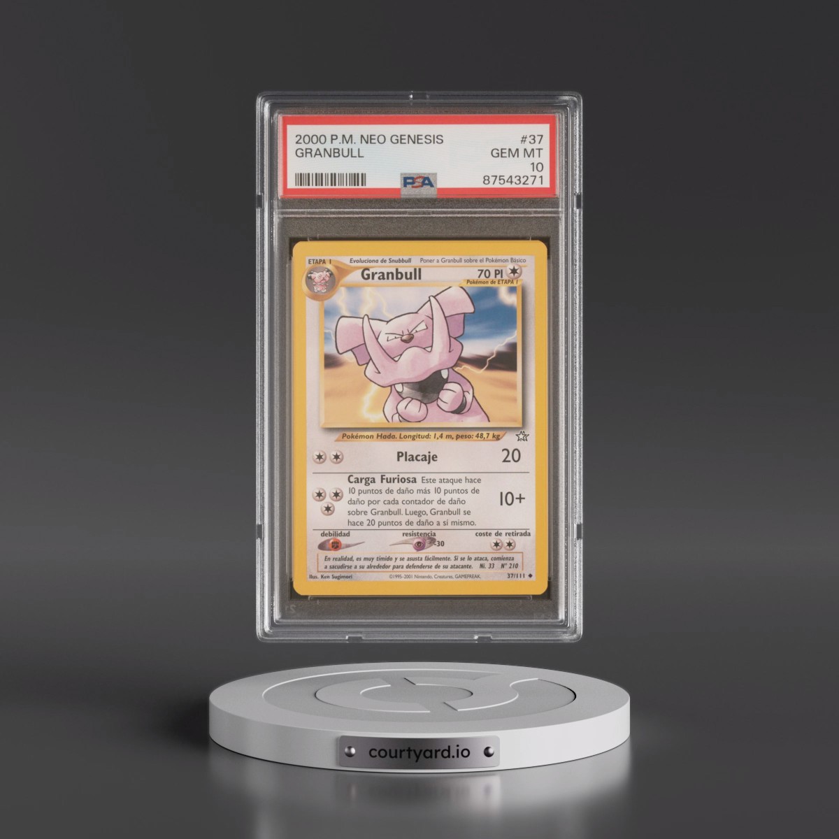 2000 Pokémon Neo Genesis #37 Granbull (PSA 10 GEM MINT)