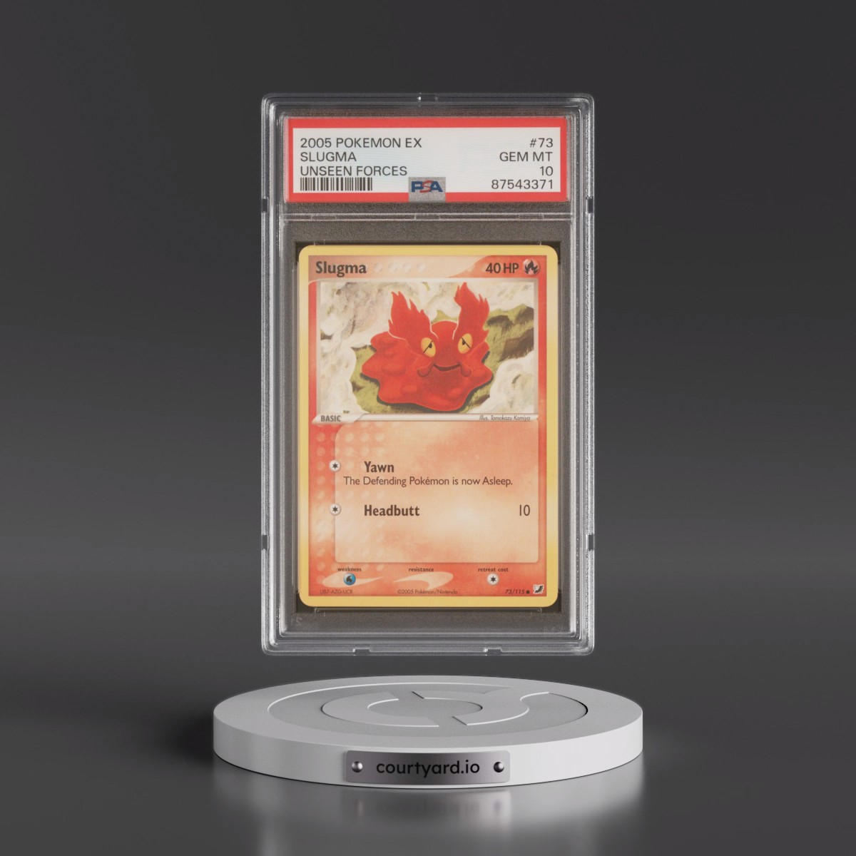 2005 Pokémon EX Unseen Forces #73 Slugma (PSA 10 GEM MINT)
