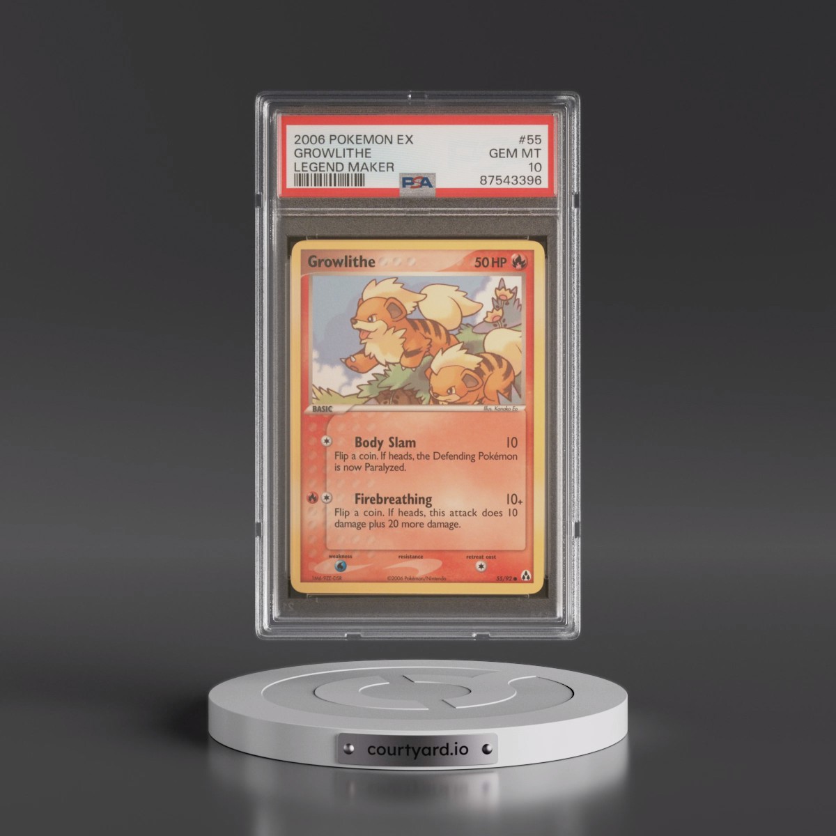 2006 Pokémon EX Legend Maker #55 Growlithe (PSA 10 GEM MINT)