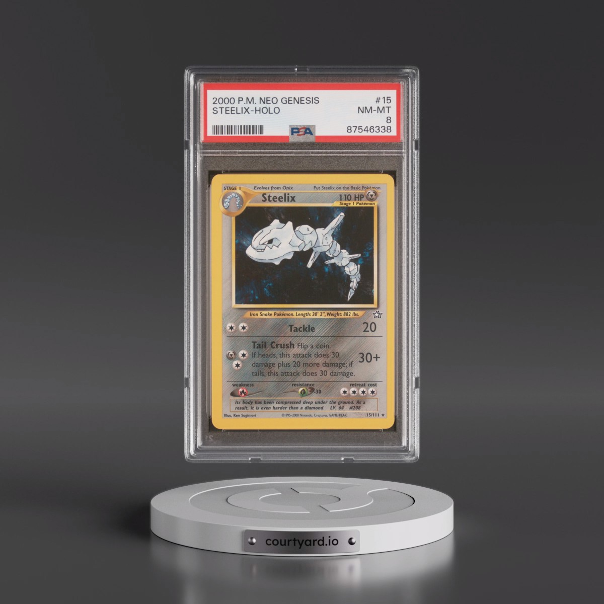 2000 Pokémon Neo Genesis #15 Steelix - Holo (PSA 8 NM-MT)