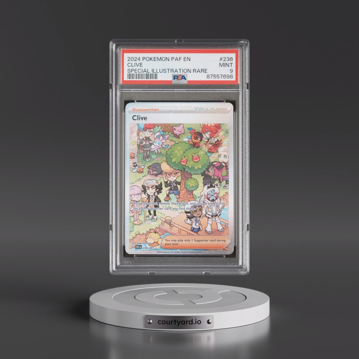 2024 Pokémon Paf EN-Paldean Fates #236 Clive - Special Illustration Rare (PSA 9 MINT)