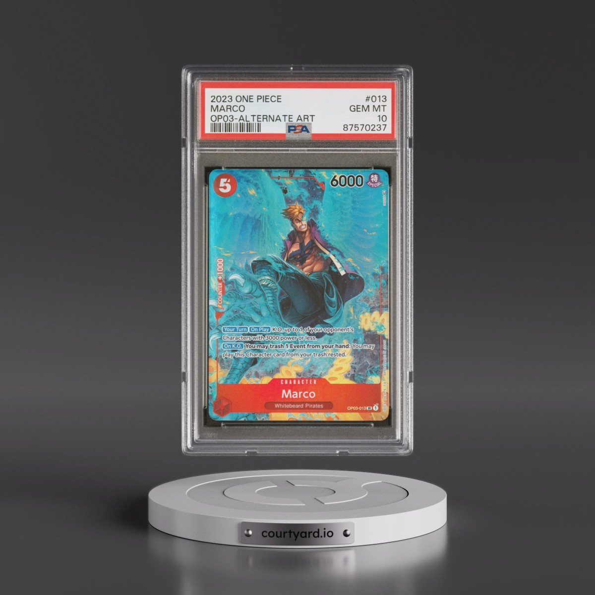 2023 One Piece OP03-Pillars of Strength #013 Marco - Alternate Art (PSA 10 GEM MINT)