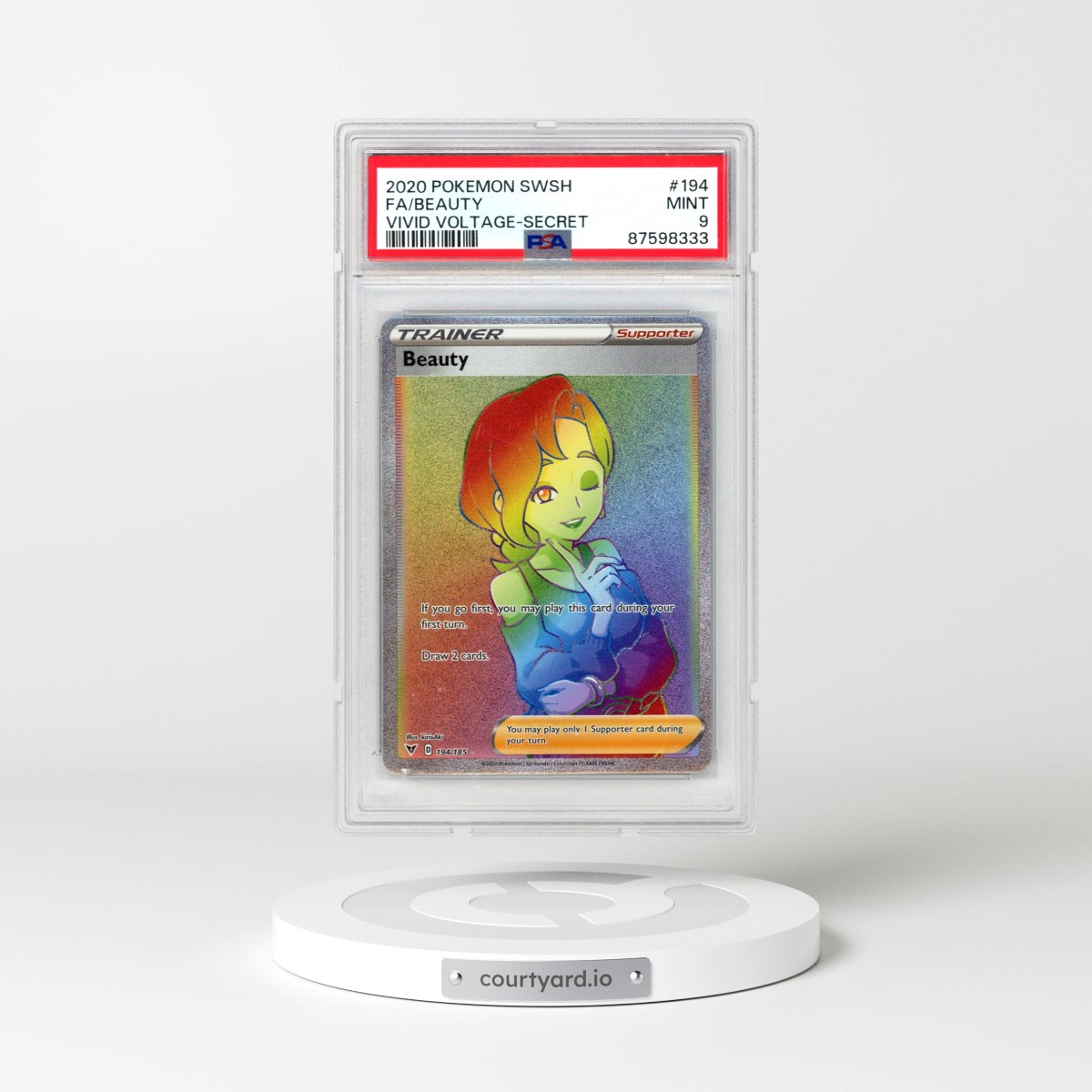 2020 Pokémon Sword & Shield Vivid Voltage #194 Beauty - Full Art Secret (PSA 9 MINT)