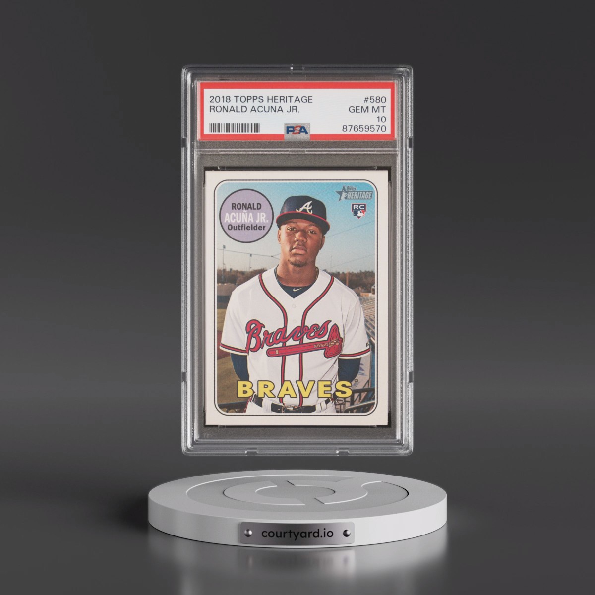 2018 Topps Heritage #580 Ronald Acuna Jr. (PSA 10 GEM MINT)