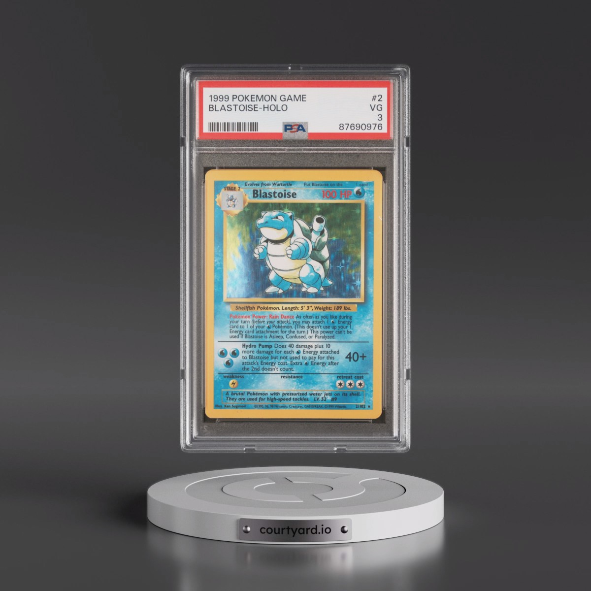 1999 Pokémon Game #2 Blastoise - Holo (PSA 3 VG)