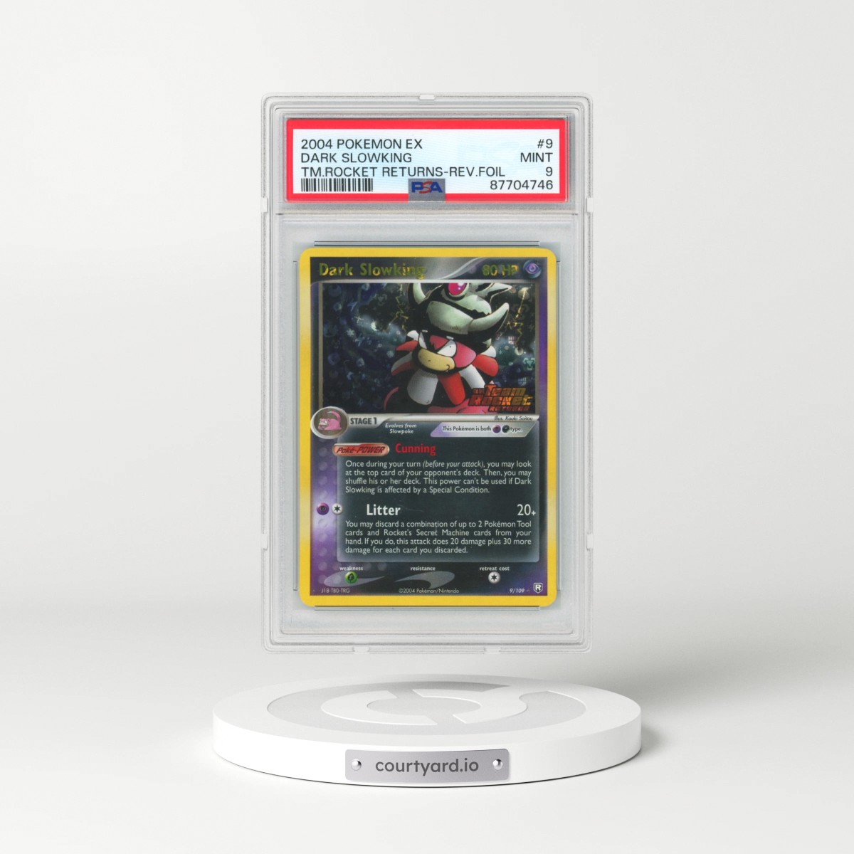 2004 Pokémon EX Team Rocket Returns #9 Dark Slowking - Reverse Foil (PSA 9 MINT)