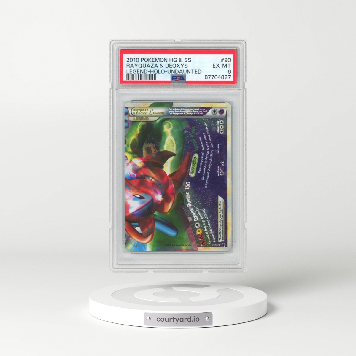 2010 Pokémon Heartgold & Soulsilver Undaunted #90 Rayquaza & Deoxys Legend - Holo (PSA 6 EX-MT)