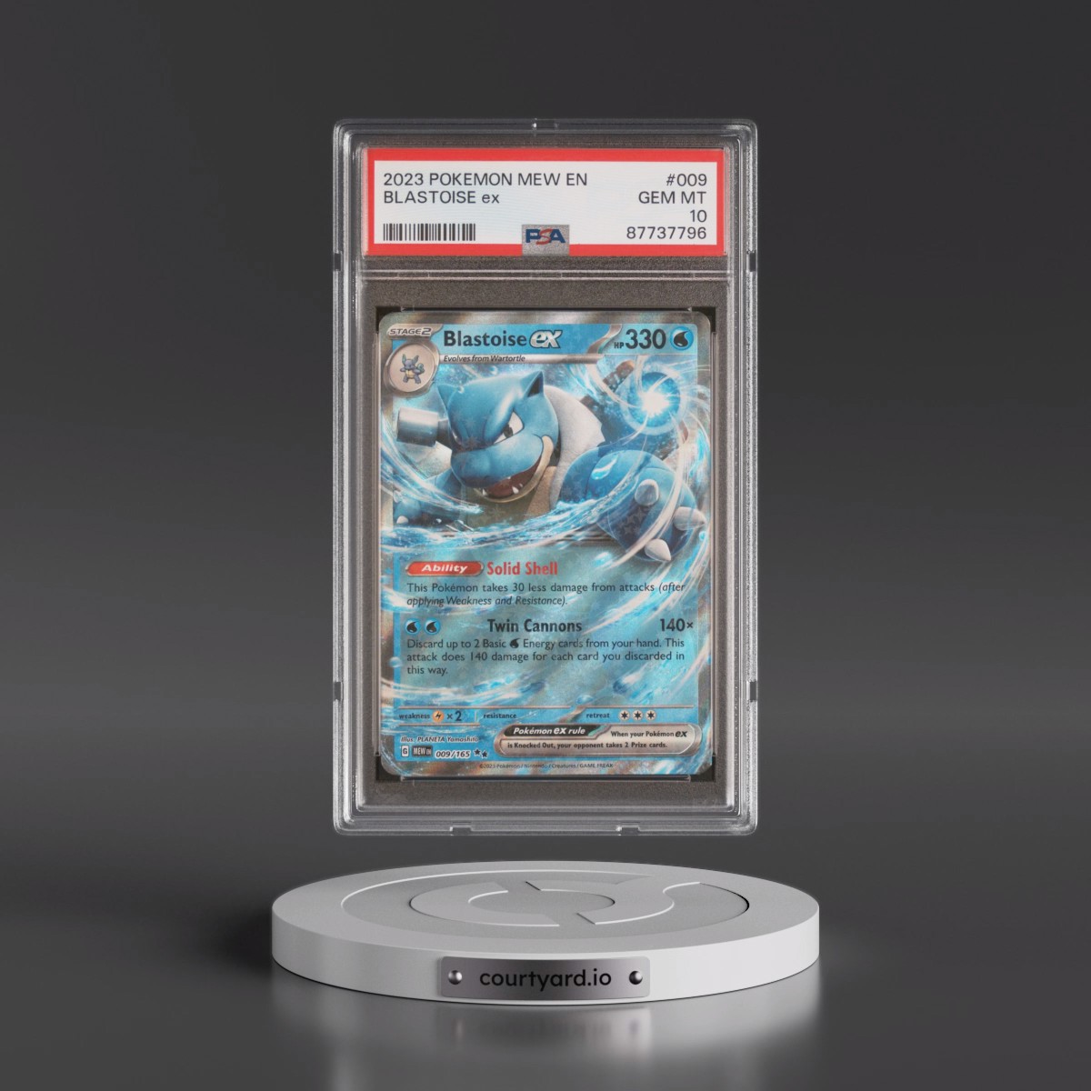 2023 Pokémon Mew EN-151 #009 Blastoise EX - Holo (PSA 10 GEM MINT)