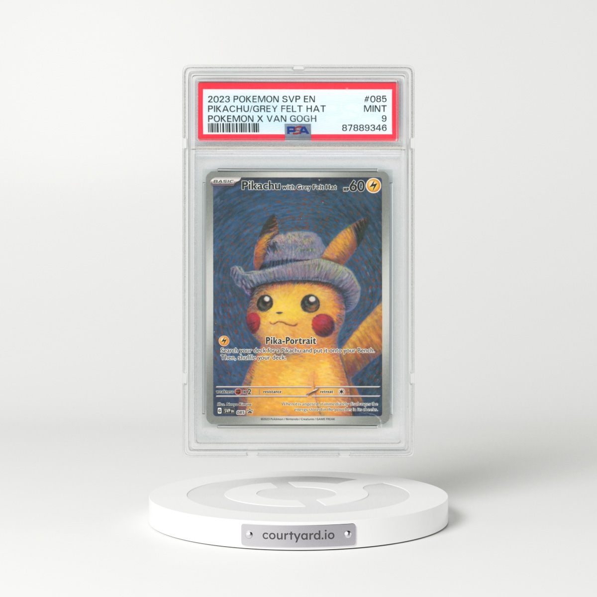 2023 Pokemon X Van Gogh #85 Pikachu With Grey Felt Hat - Full Art (PSA 9 MINT)