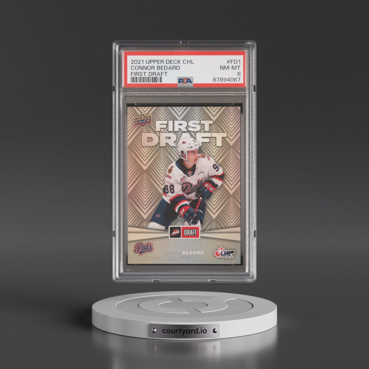 2021 Upper Deck Chl First Draft Connor Bedard #FD1 PSA 8