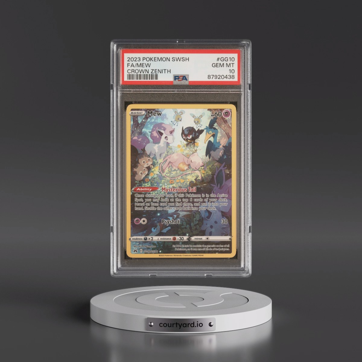 2023 Pokémon Sword and Shield Crown Zenith #GG10 Mew - Full Art (PSA 10 GEM MINT)