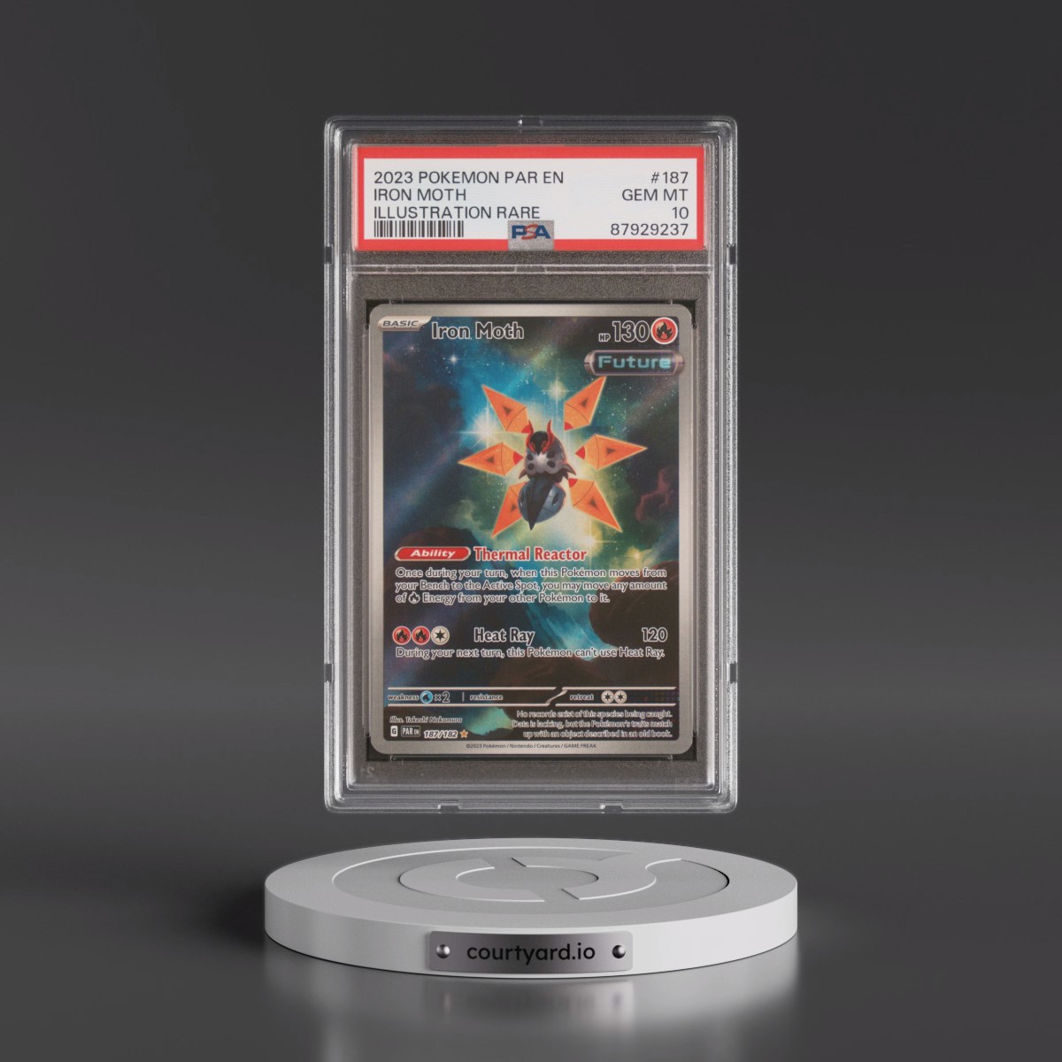 2023 Pokémon Par EN-Paradox Rift #187 Iron Moth - Illustration Rare (PSA 10 GEM MINT)