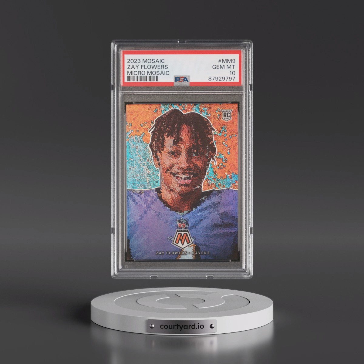 2023 Panini Mosaic Micro Mosaic #MM9 Zay Flowers (PSA 10 GEM MINT)