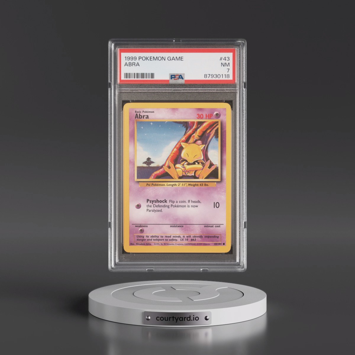 1999 Pokémon Game #43 Abra (PSA 7 NM)