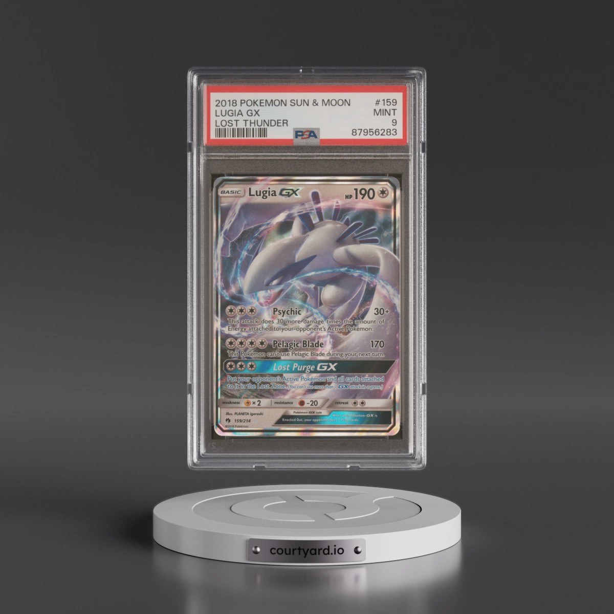 2018 Pokémon Sun & Moon Lost Thunder #159 Lugia GX - Holo (PSA 9 MINT)
