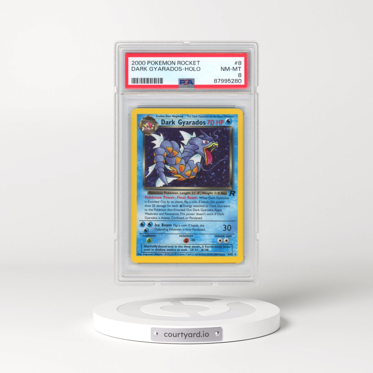 2000 Pokémon Rocket #8 Dark Gyarados - Holo (PSA 8 NM-MT)