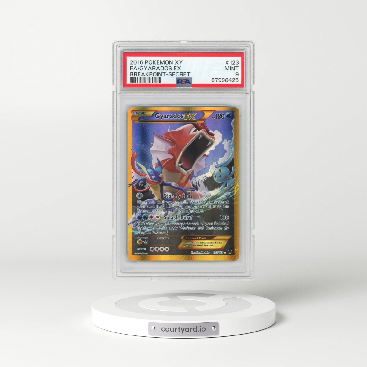2016 Pokémon XY Breakpoint #123 Gyarados EX - Holo Full Art Secret (PSA 9 MINT)