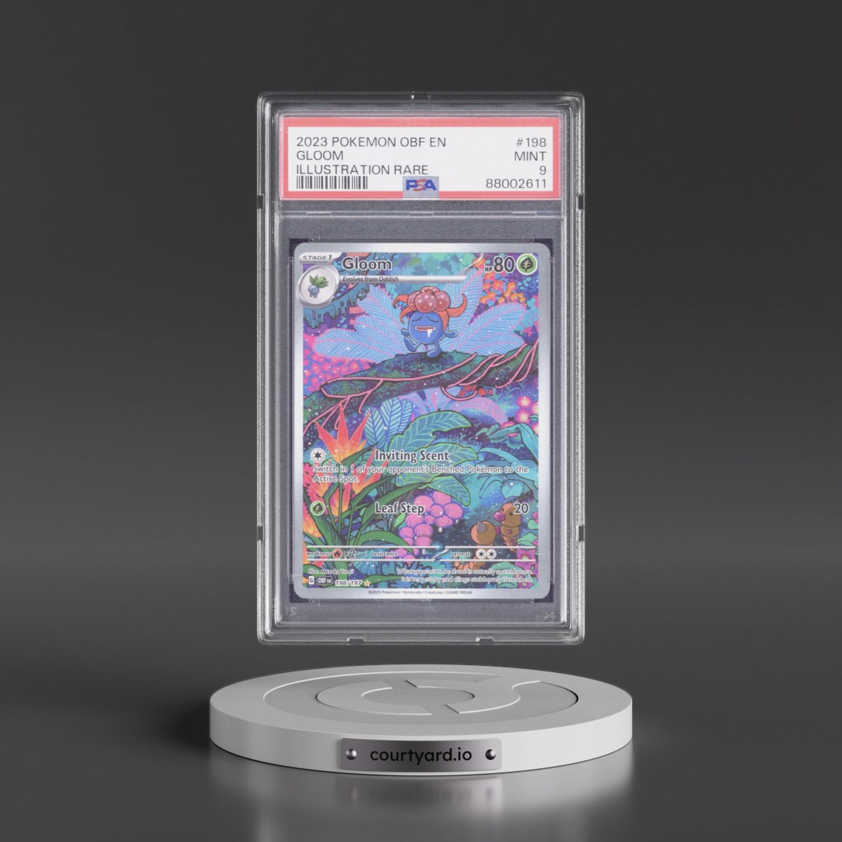 2023 Pokémon Obf EN-Obsidian Flames #198 Gloom - Illustration Rare (PSA 9 MINT)