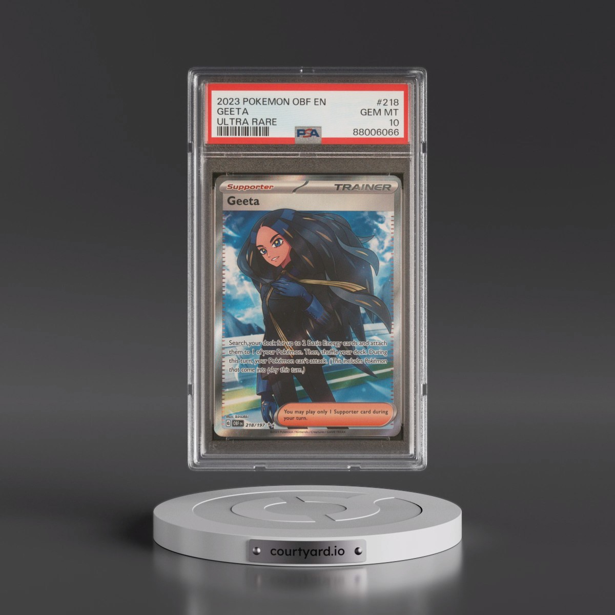 2023 Pokémon Obf EN-Obsidian Flames #218 Geeta - Ultra Rare (PSA 10 GEM MINT)