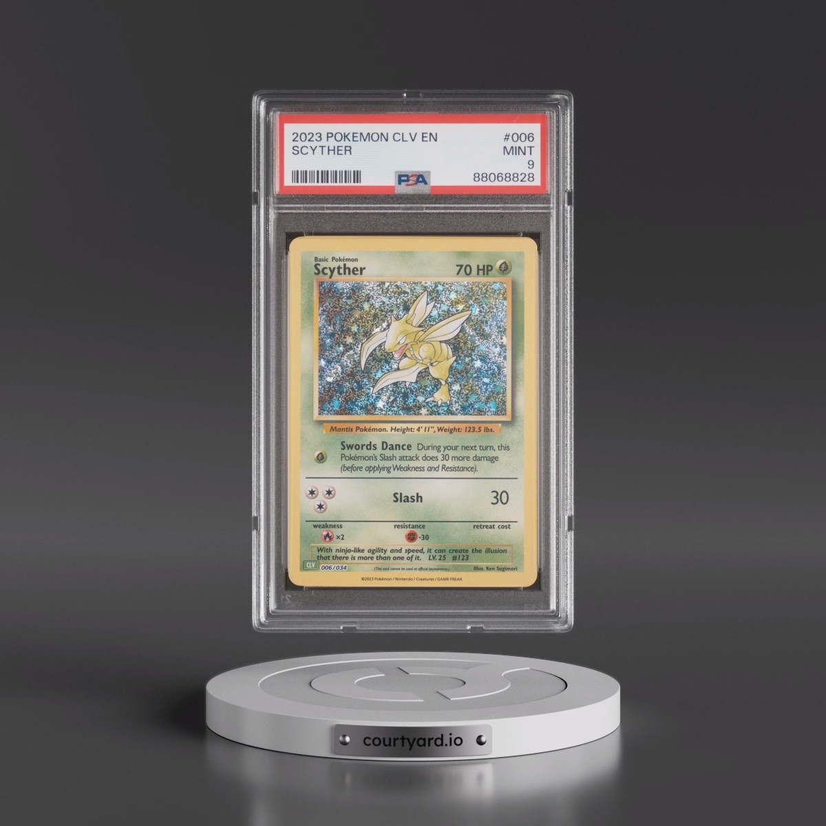 2023 Pokémon CLV-Trading Card Game Classic Venusaur & Lugia EX Deck #006 Scyther (PSA 9 MINT)
