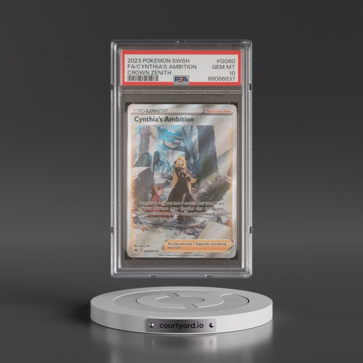 2023 Pokémon Sword and Shield Crown Zenith #GG60 Cynthia's Ambition - Full Art (PSA 10 GEM MINT)