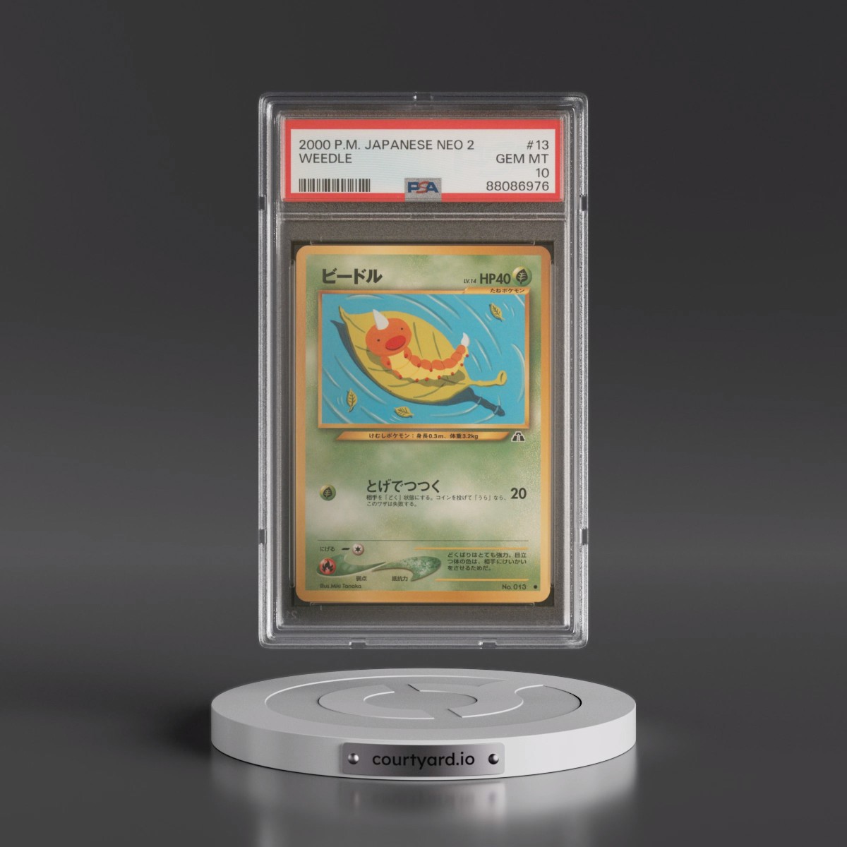 2000 Pokémon Neo 2 #13 Weedle (PSA 10 GEM MINT)