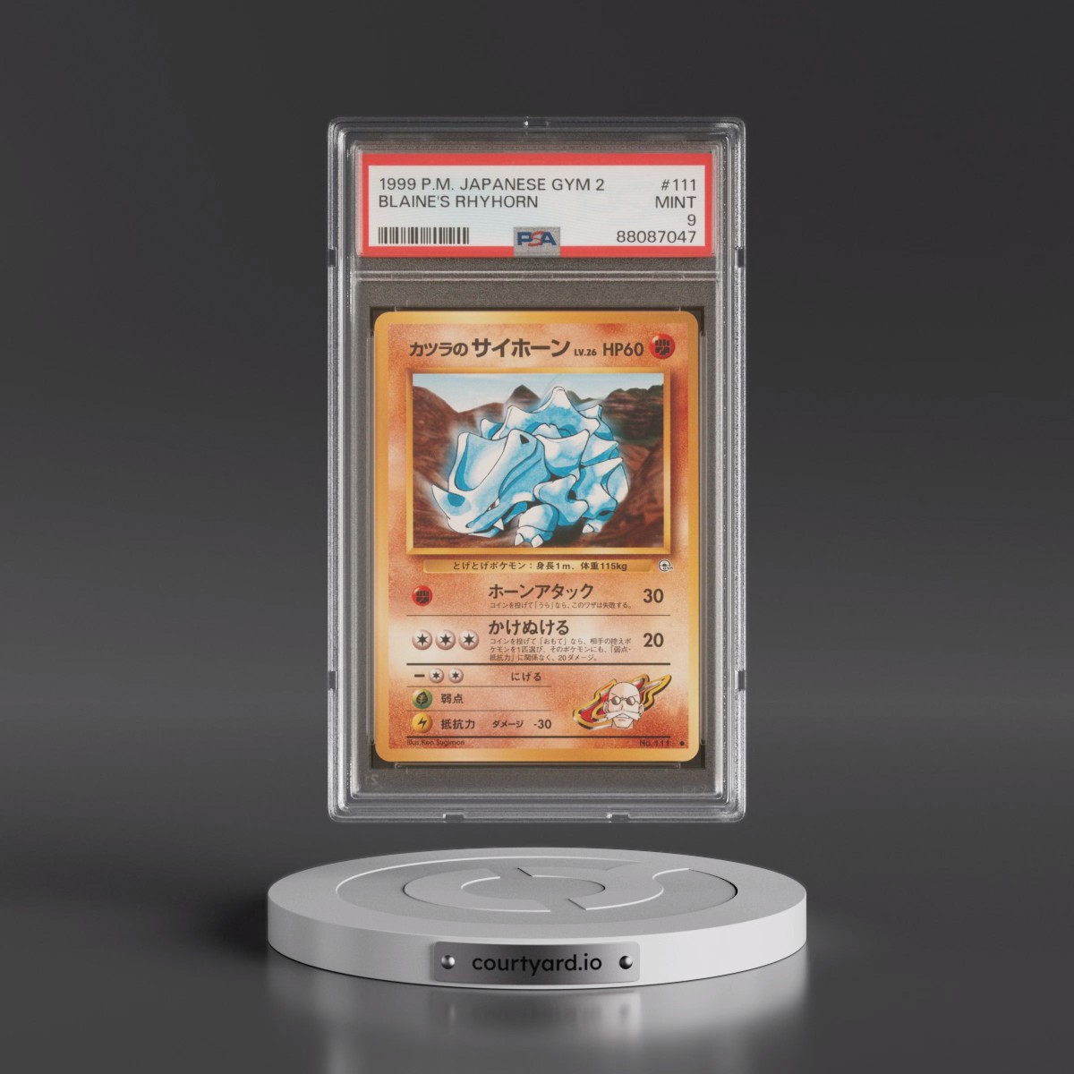 1999 Pokémon Gym 2 #111 Blaine's Rhyhorn (PSA 9 MINT)