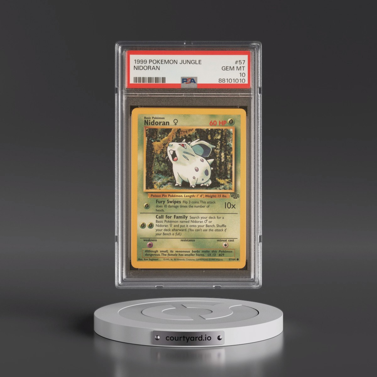 1999 Pokémon Jungle #57 Nidoran (PSA 10 GEM MINT)