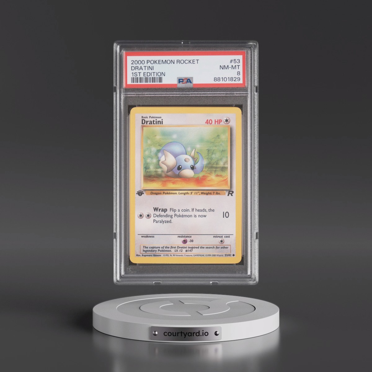 2000 Pokémon Rocket #53 Dratini - 1st Edition (PSA 8 NM-MT)