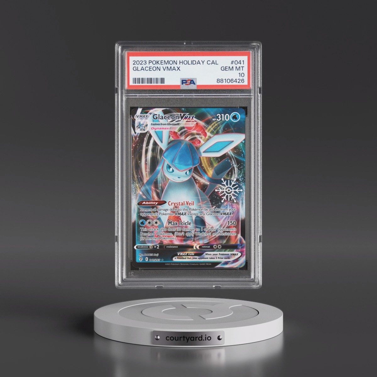2023 Pokémon Holiday Calendar #041 Glaceon Vmax (PSA 10 GEM MINT)