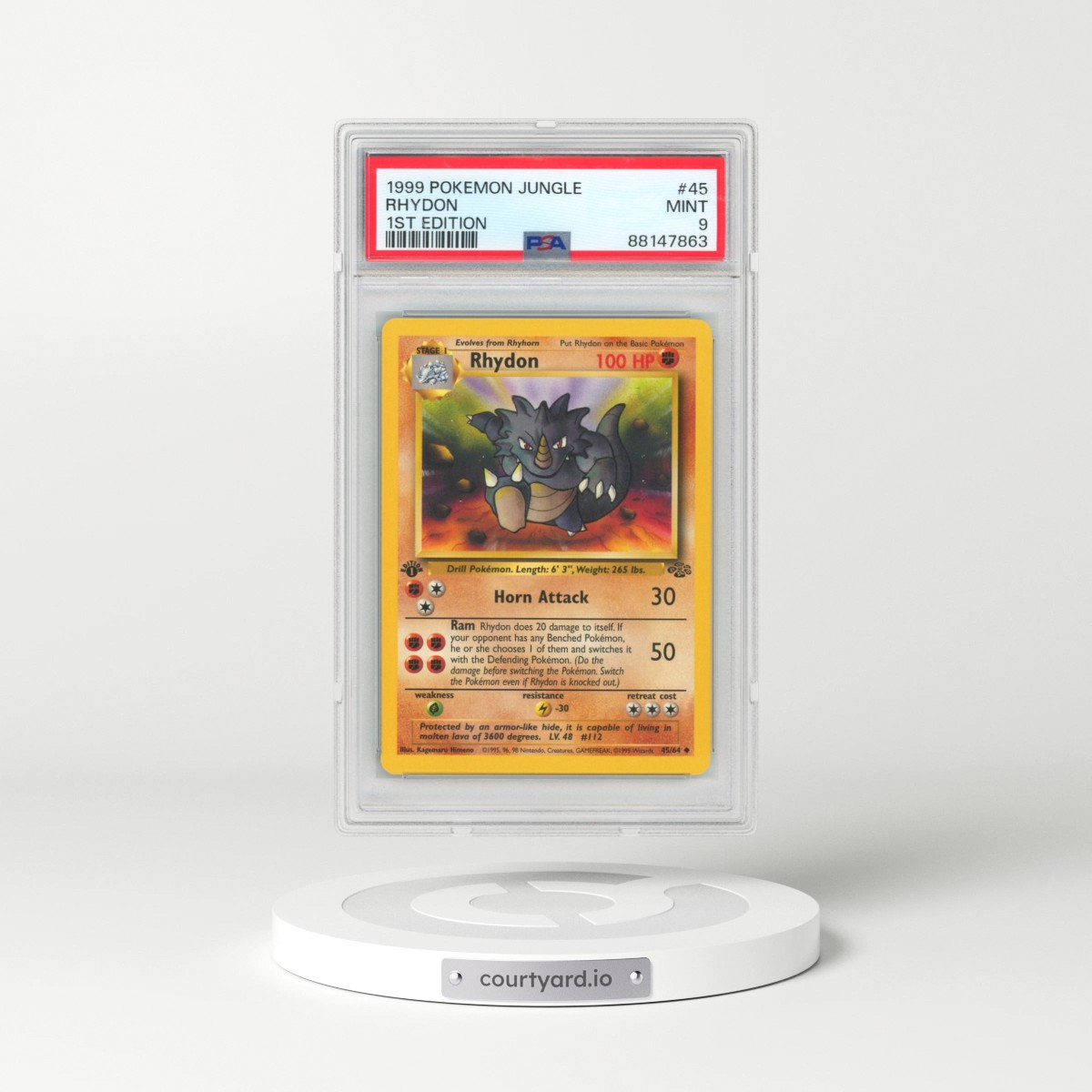1999 Pokémon Jungle #45 Rhydon - 1st Edition (PSA 9 MINT)