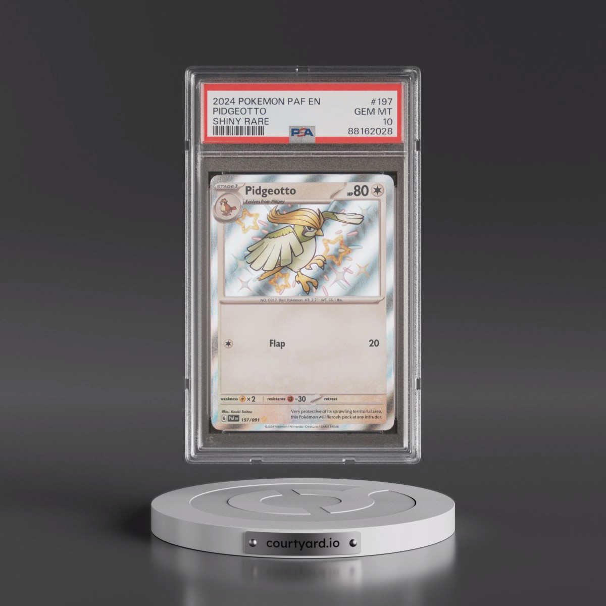 2024 Pokémon Paf EN-Paldean Fates #197 Pidgeotto - Shiny Rare (PSA 10 GEM MINT)