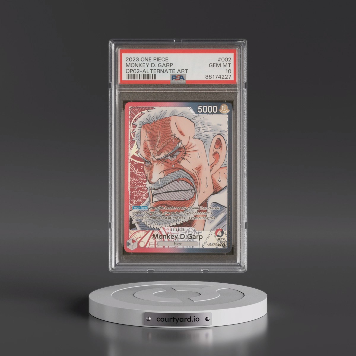 2023 One Piece OP02-Paramount War #002 Monkey D. Garp - Alternate Art (PSA 10 GEM MINT)