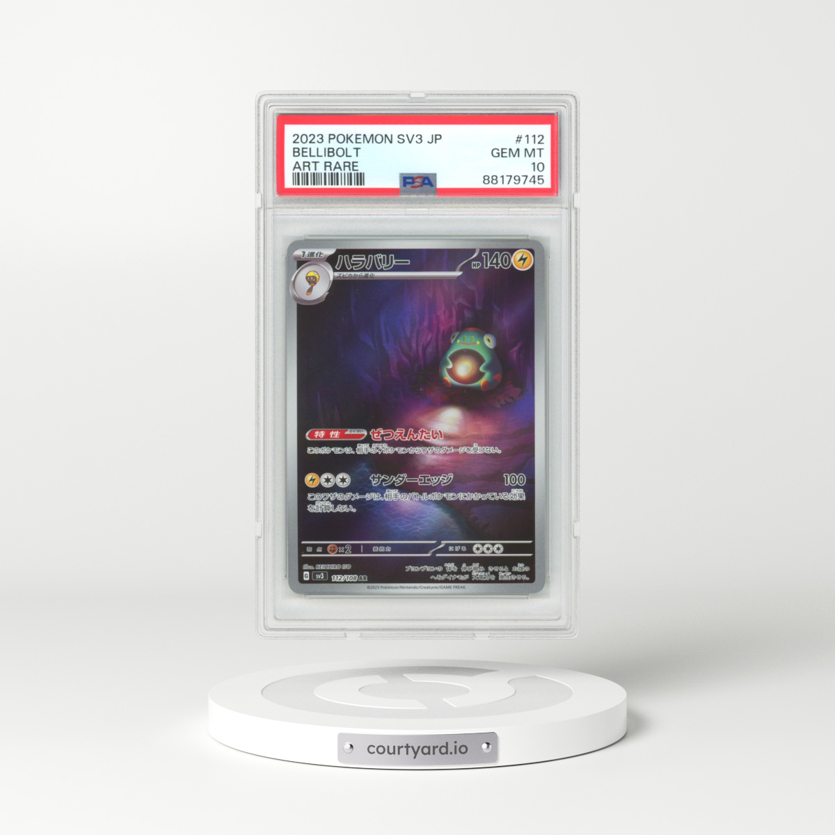 2023 Japanese Ruler of the Black Flame #112 Bellibolt - Full Art Holo (PSA 10 GEM MINT)