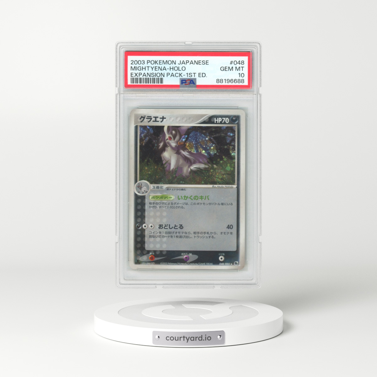 2003 Pokémon Expansion Pack #048 Mightyena - 1st Edition Holo (PSA 10 GEM MINT)