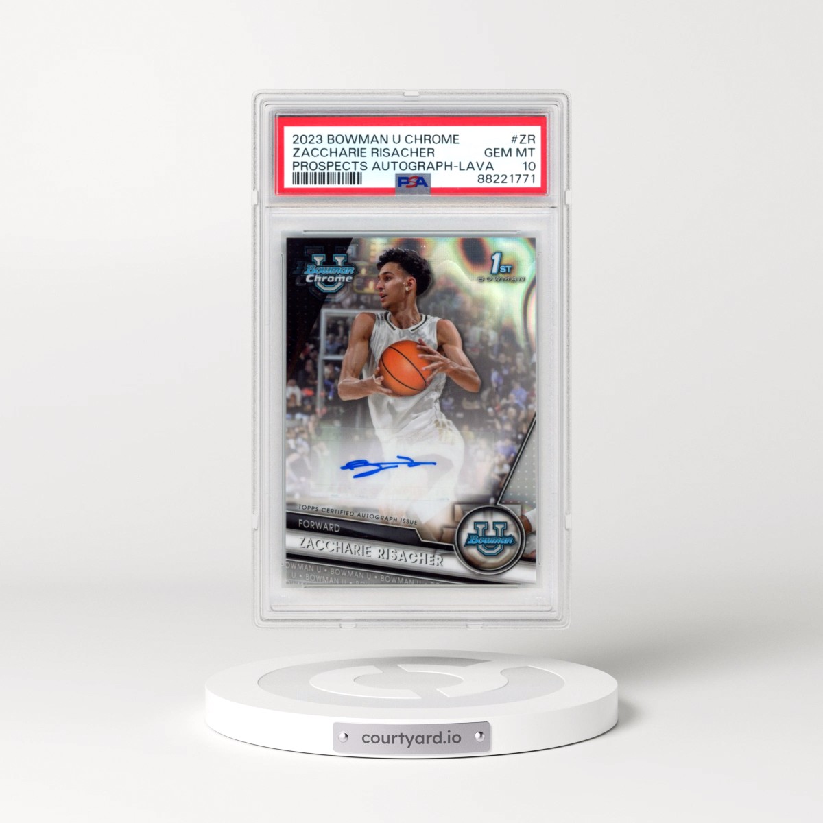 2023 Bowman University Chrome Bowman Chrome Prospects Autographs #ZR Zaccharie Risacher - Lava Refractor (PSA 10 GEM MINT)