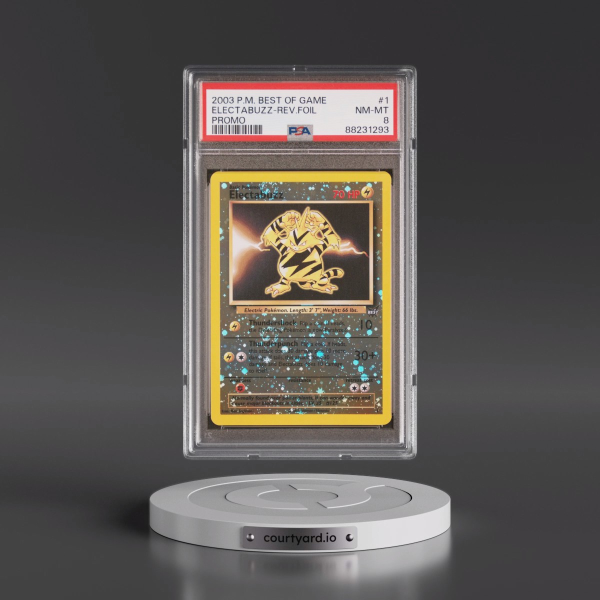 2003 Pokémon Best of Game Promo #1 Electabuzz - Reverse Foil (PSA 8 NM-MT)