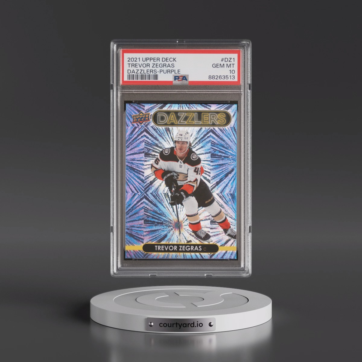 2021 Upper Deck Dazzlers Trevor Zegras - Purple #DZ1 PSA 10