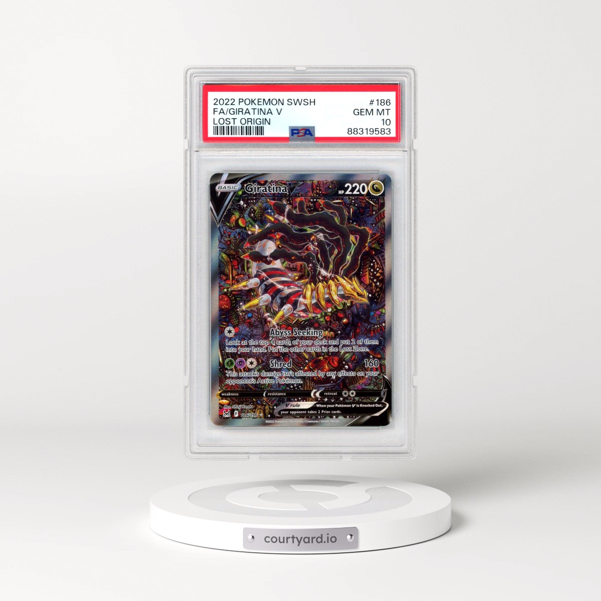 2022 Pokémon Sword & Shield Lost Origin #186 Giratina V - Holo Full Art (PSA 10 GEM MINT)