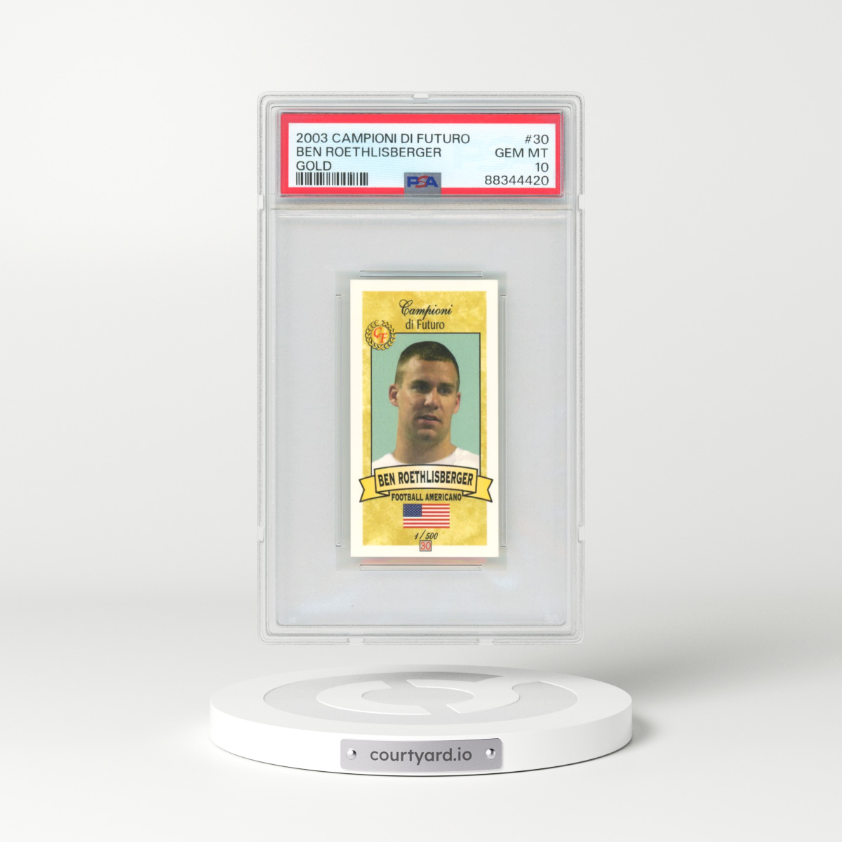 2003 Campioni DI Futuro #30 Ben Roethlisberger - Gold (PSA 10 GEM MINT)