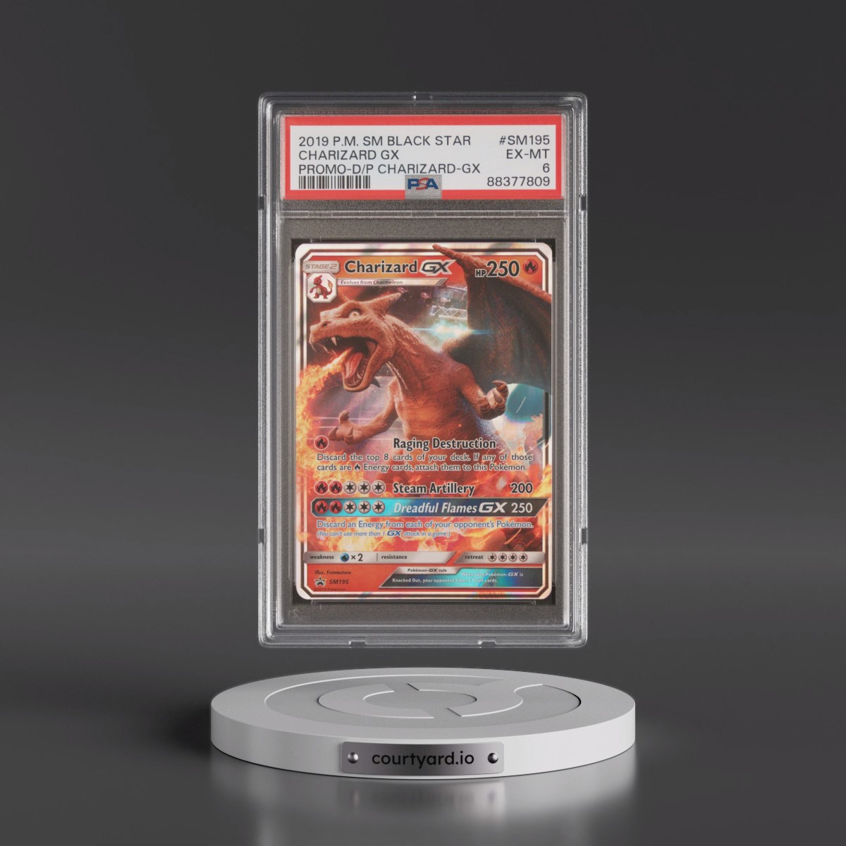 2019 Pokémon SM Black Star Promo #SM195 Charizard GX - Holo Detective Pikachu Charizard-GX (PSA 6 EX-MT)