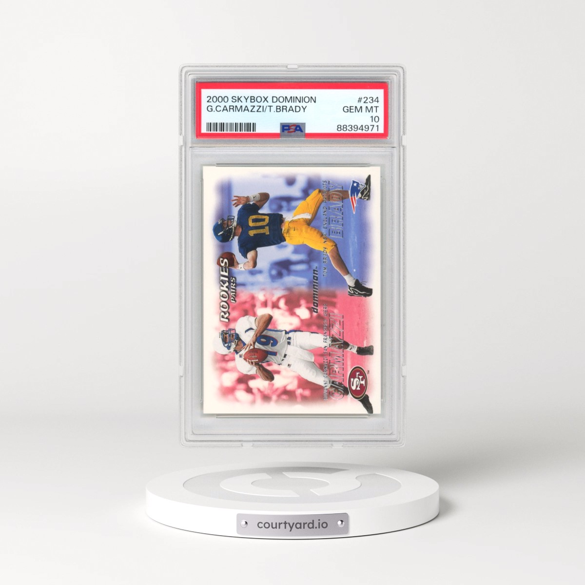 2000 Skybox Dominion #234 Giovanni Carmazzi/Tom Brady (PSA 10 GEM MINT)