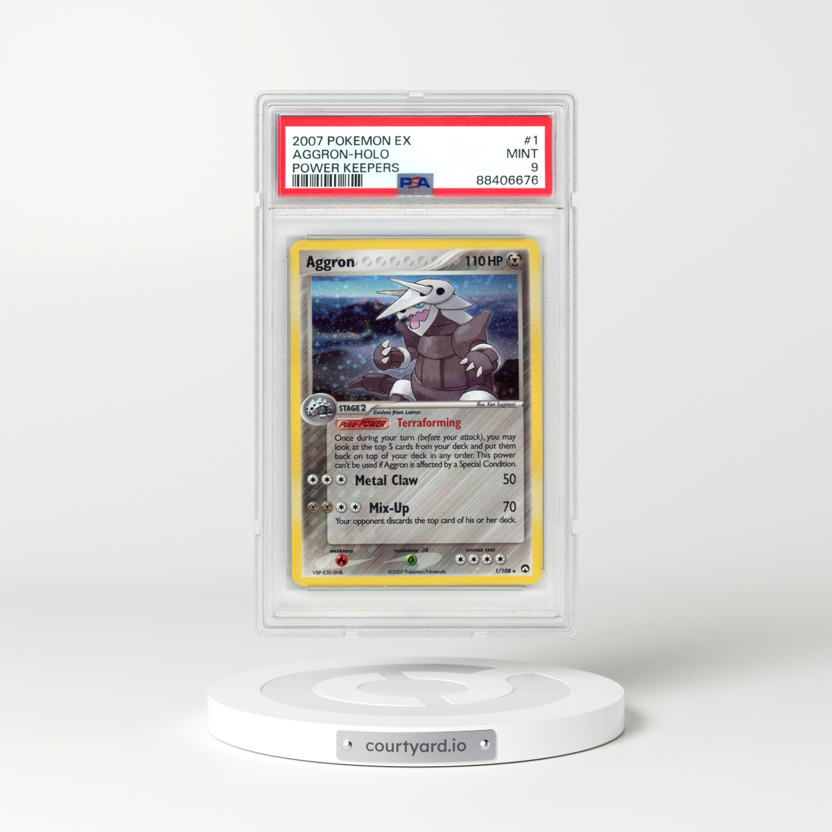 2007 Pokémon EX Power Keepers #1 Aggron - Holo (PSA 9 MINT)