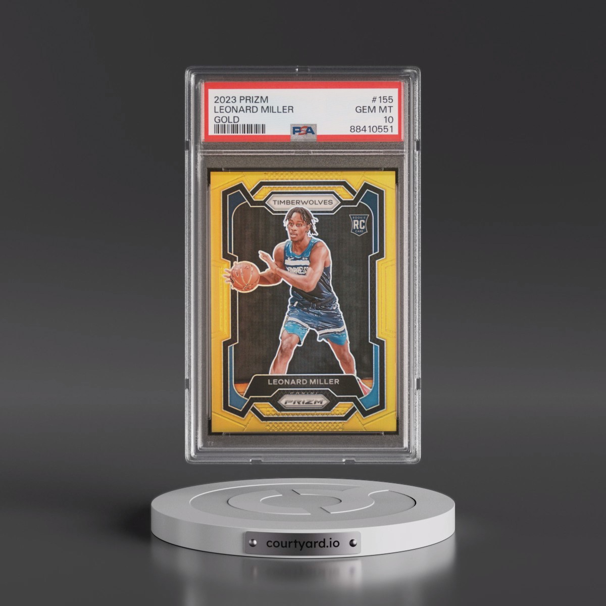 2023 Panini Prizm #155 Leonard Miller - Gold Prizm (PSA 10 GEM MINT)