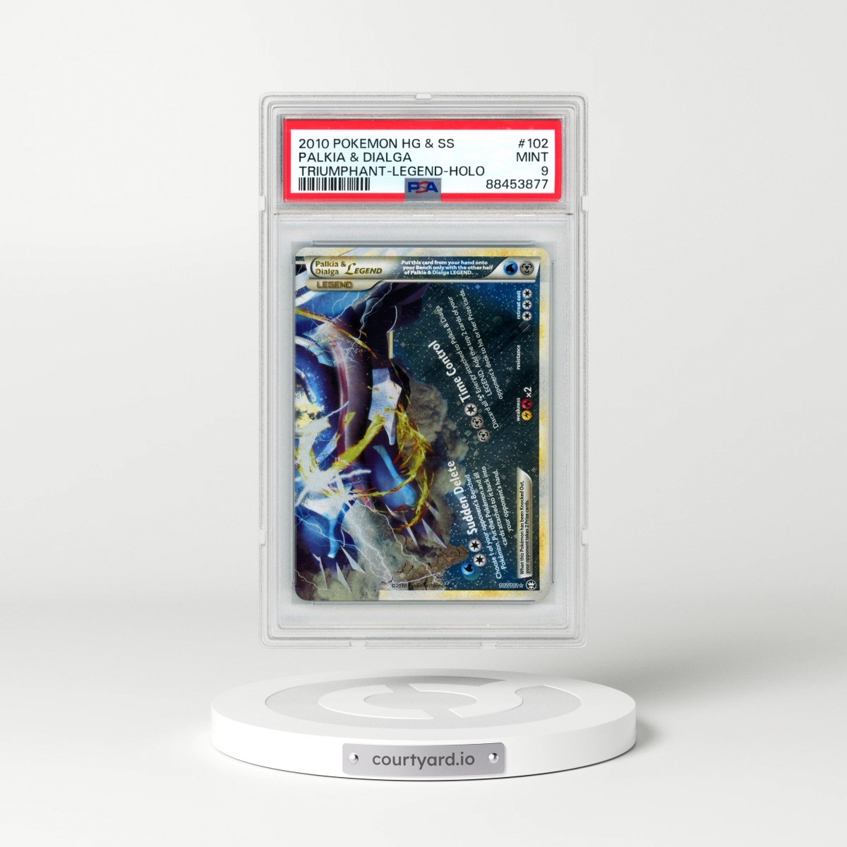 2010 Pokémon Heartgold & Soulsilver Triumphant #102 Palkia & Dialga Legend - Holo (PSA 9 MINT)