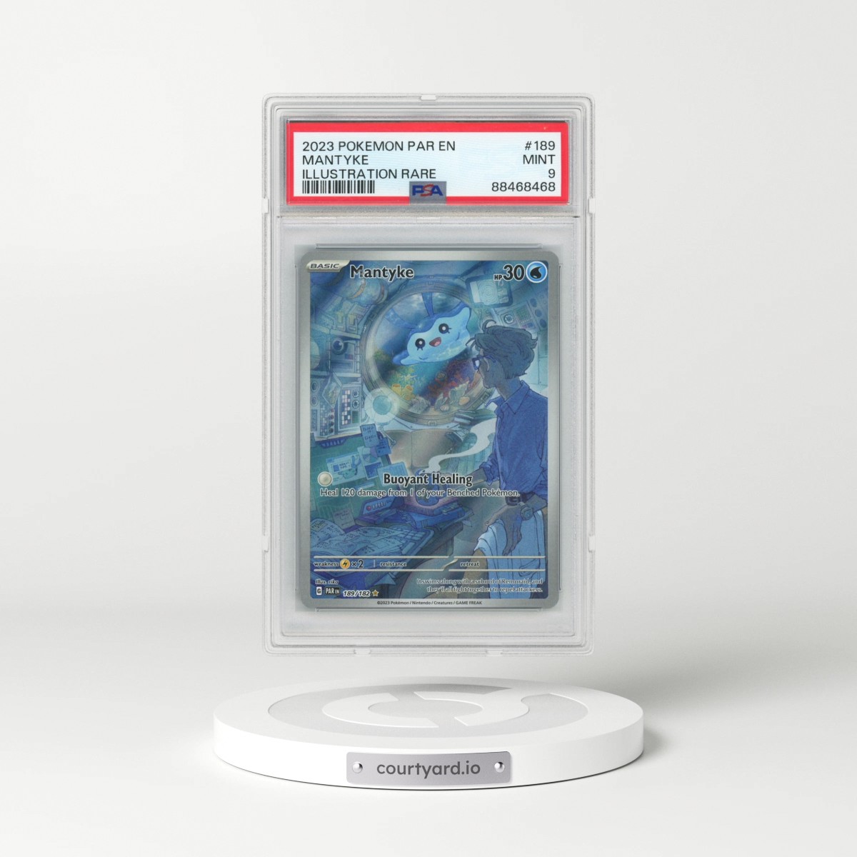 2023 Pokémon Par EN-Paradox Rift #189 Mantyke - Illustration Rare (PSA 9 MINT)