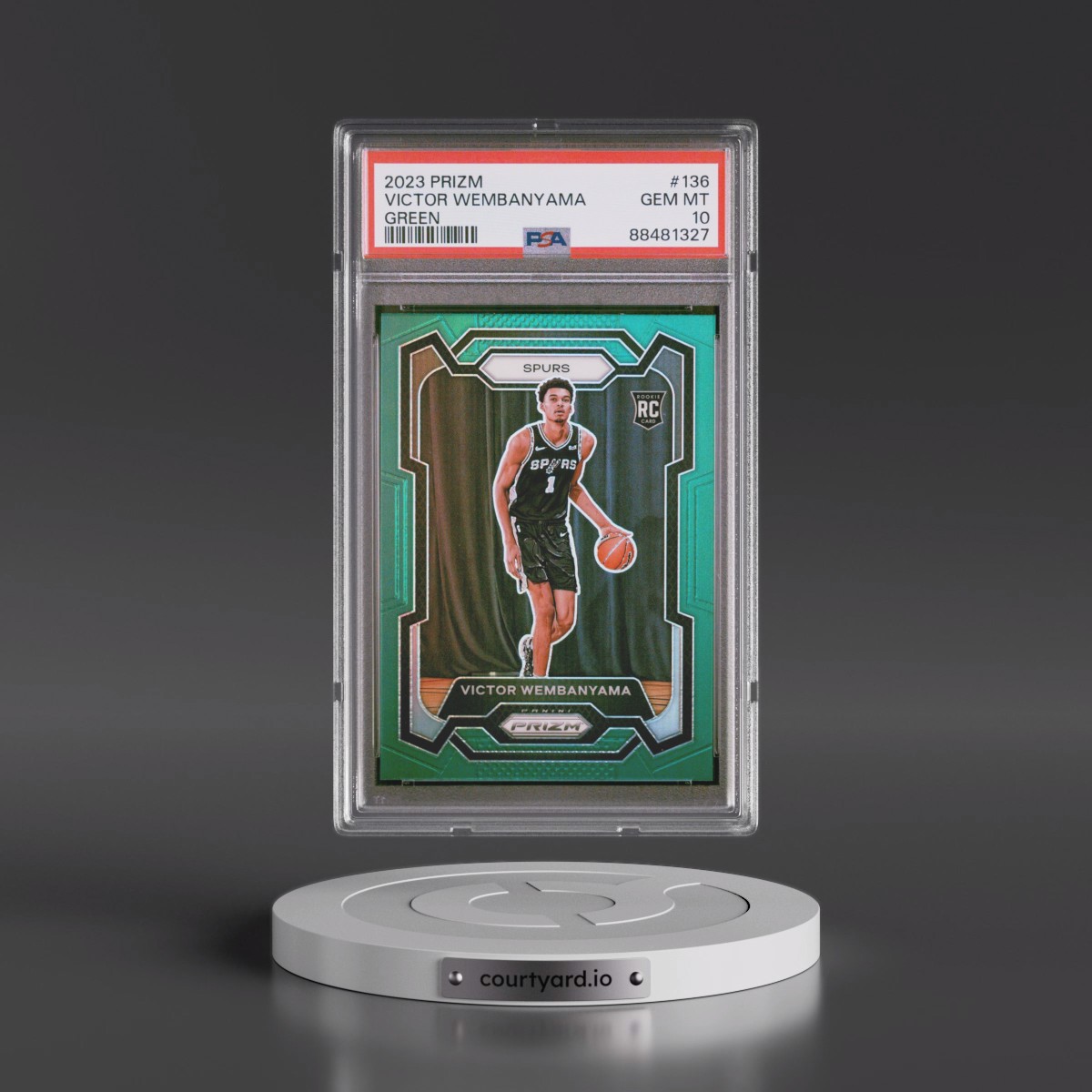 2023 Panini Prizm #136 Victor Wembanyama - Green Prizm (PSA 10 GEM MINT)